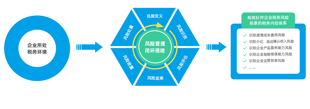 企业所处 税务环境,风险管理 闭环搭建,构筑针对企业税务风险 场景的税务内控体系